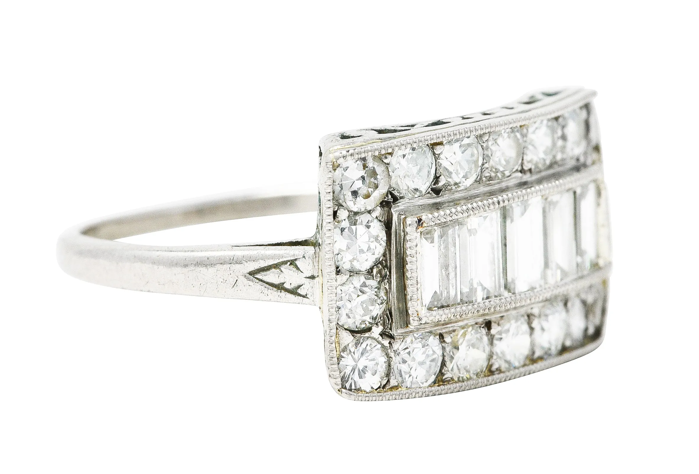 1930's Art Deco 1.25 CTW Diamond Platinum Dinner Ring