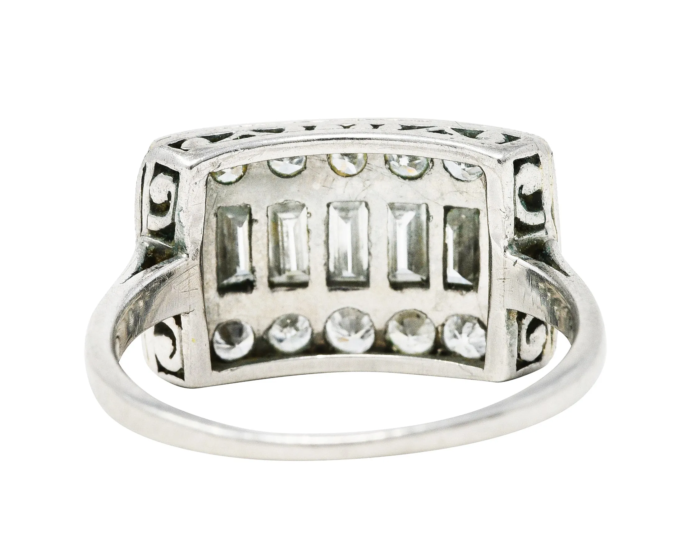 1930's Art Deco 1.25 CTW Diamond Platinum Dinner Ring