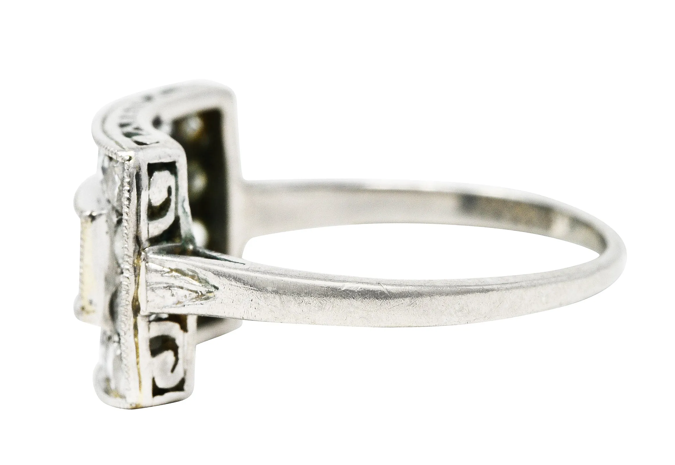 1930's Art Deco 1.25 CTW Diamond Platinum Dinner Ring