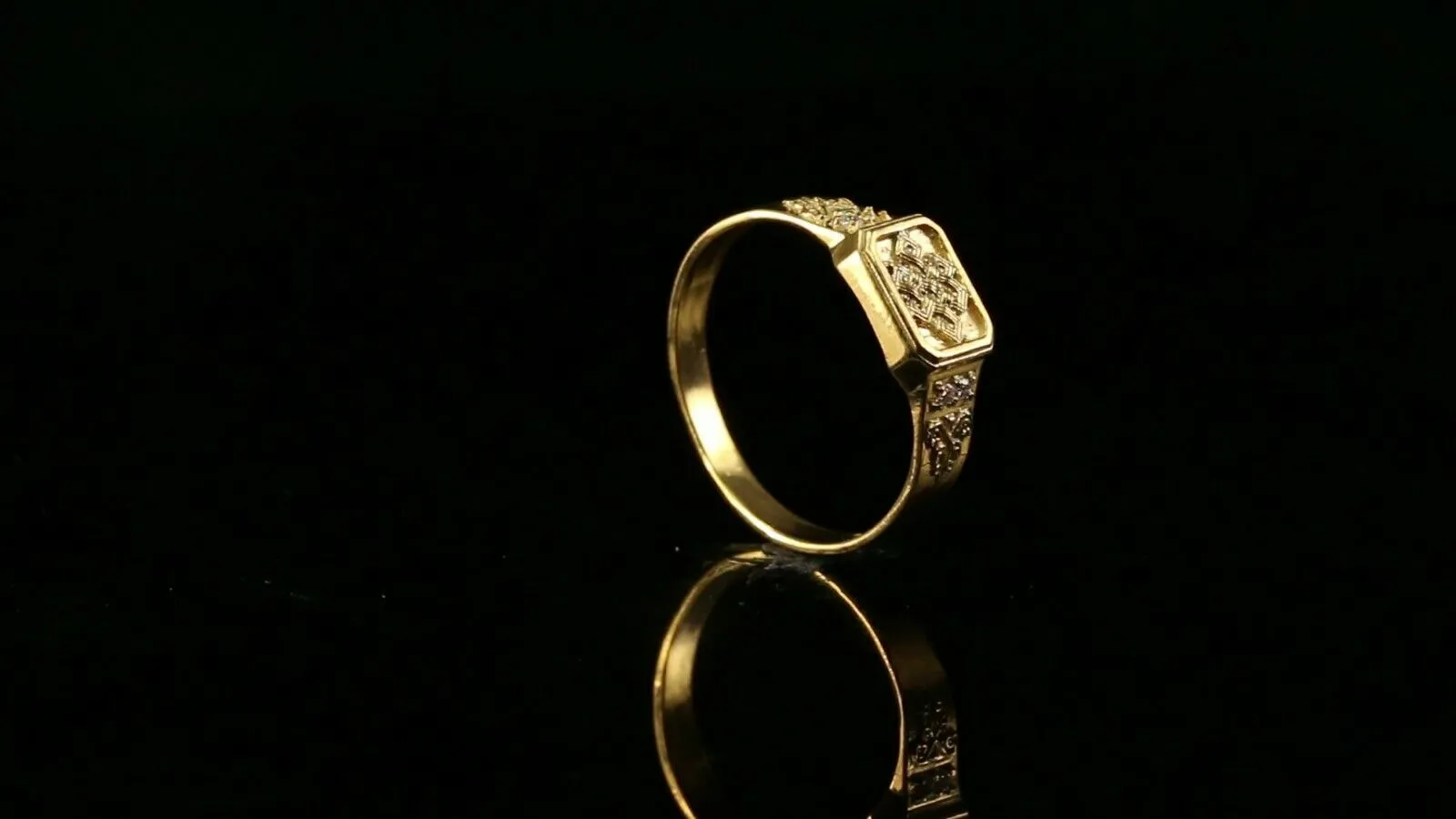 22k Ring Solid Gold ELEGANT Charm Mens Band SIZE 11 RESIZABLE r2571mon