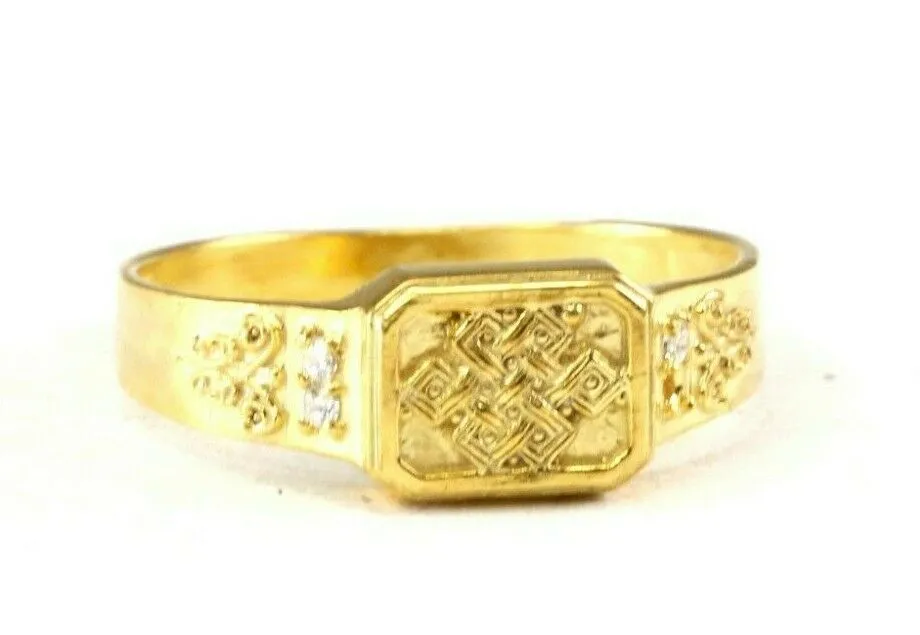 22k Ring Solid Gold ELEGANT Charm Mens Band SIZE 11 RESIZABLE r2571mon