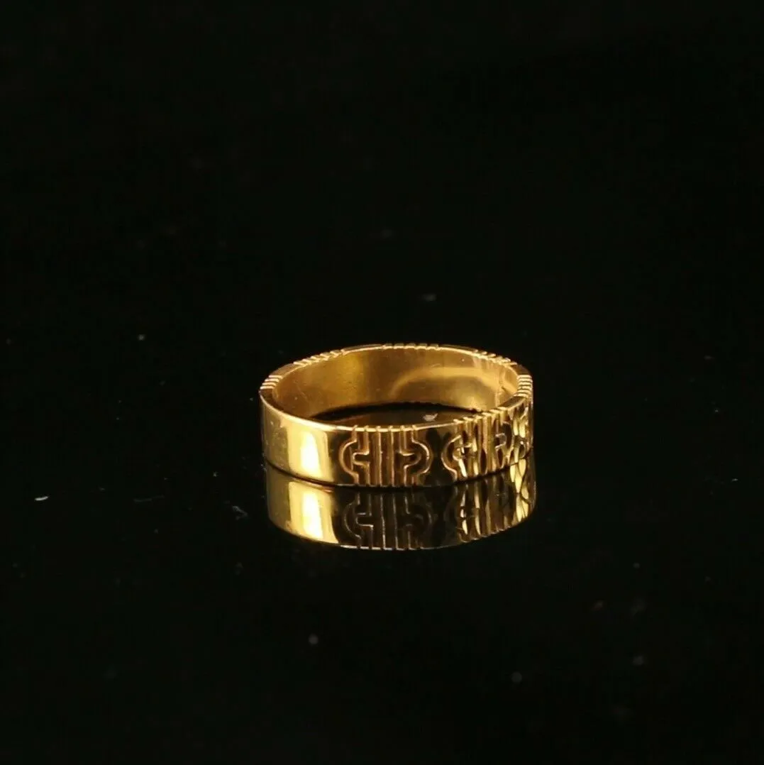 22k Ring Solid Gold ELEGANT Ladies Diamond Cut Ring SIZE 7 RESIZABLE r2101