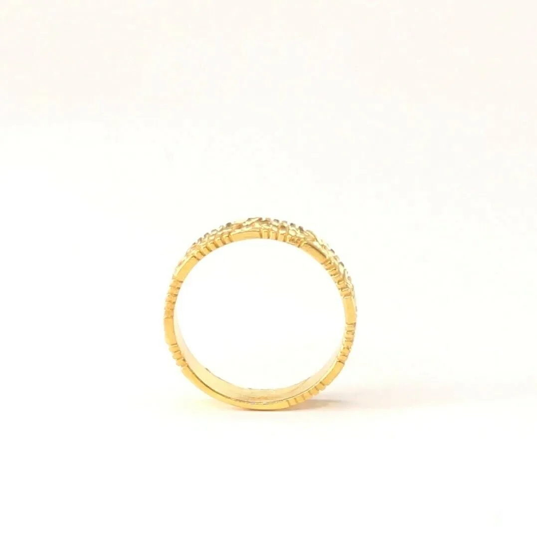 22k Ring Solid Gold ELEGANT Ladies Diamond Cut Ring SIZE 7 RESIZABLE r2101