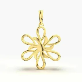 22k Solid Yellow Gold Ladies Jewelry Elegant Floral Pendant CGP35