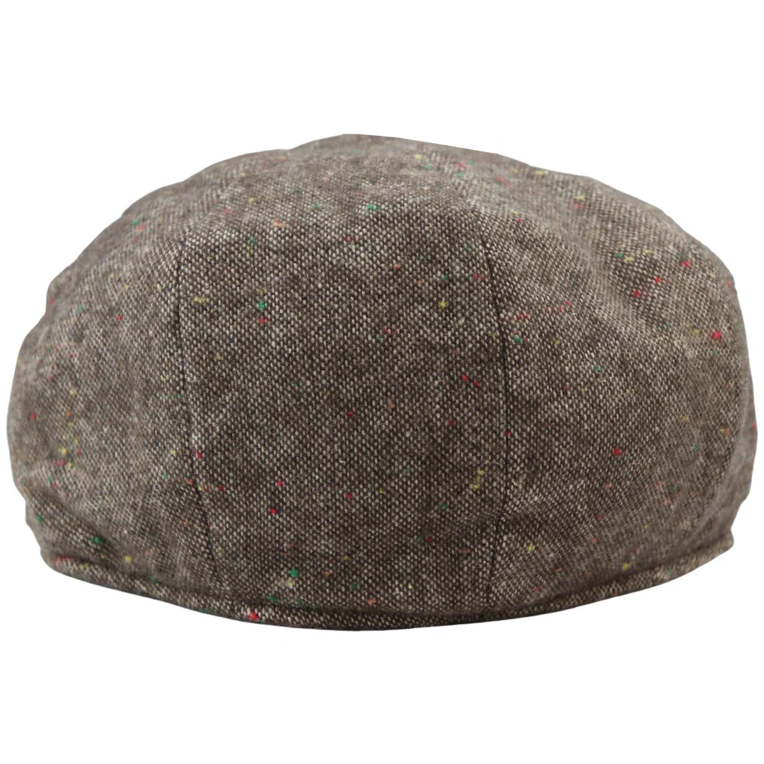 8 Panel Baker Boy Cap Shelby Hat Wool Tweed Classic Brown Razor