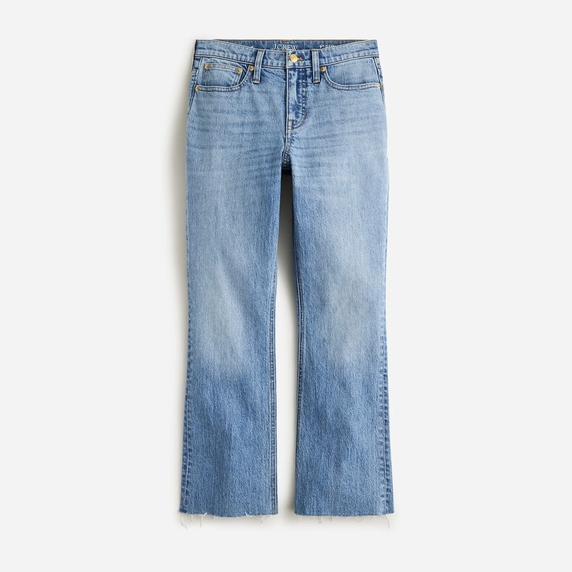 9" demi-boot crop jean in Ruby wash