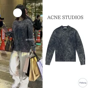 Acne Studios  |Crew Neck Casual Style Long Sleeves Plain Logo