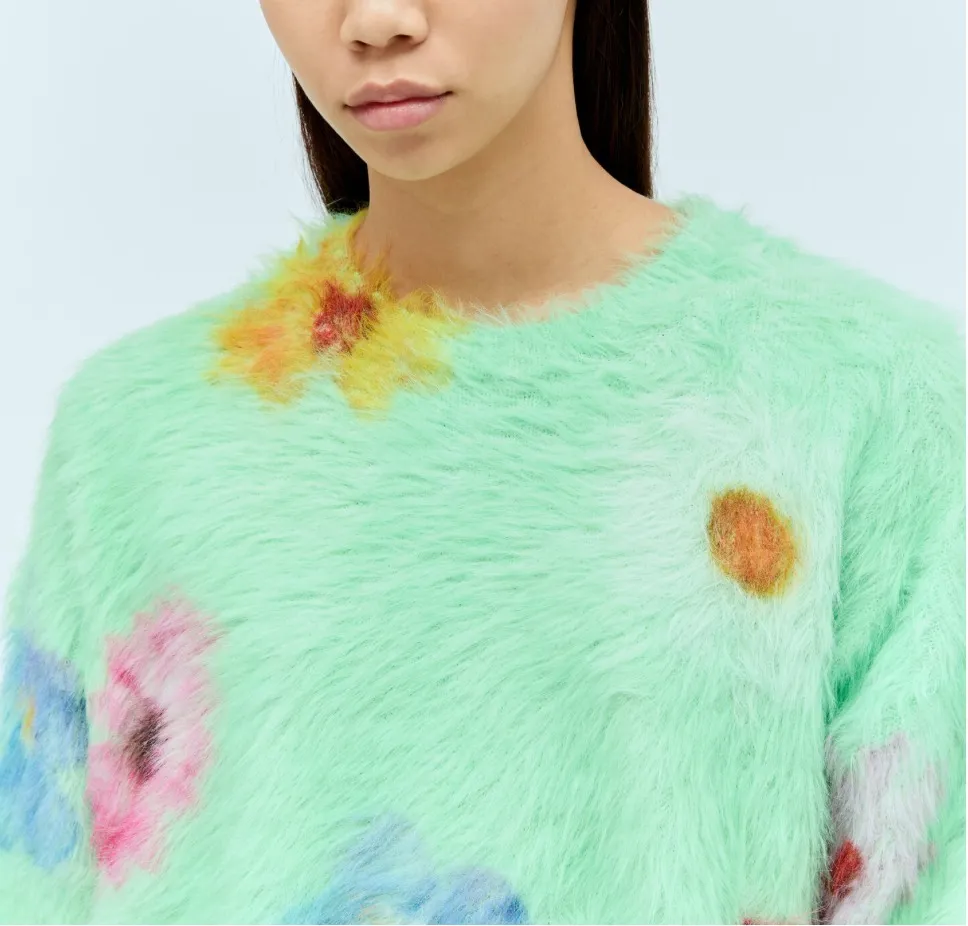 Acne Studios  |Crew Neck Flower Patterns Nylon Long Sleeves