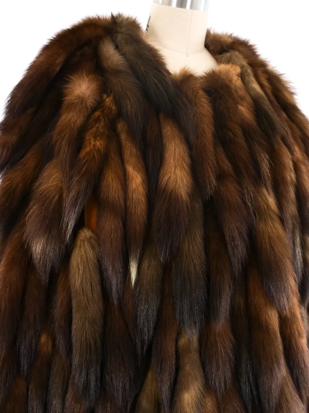 Adrienne Landau Fox Tail Fur Coat