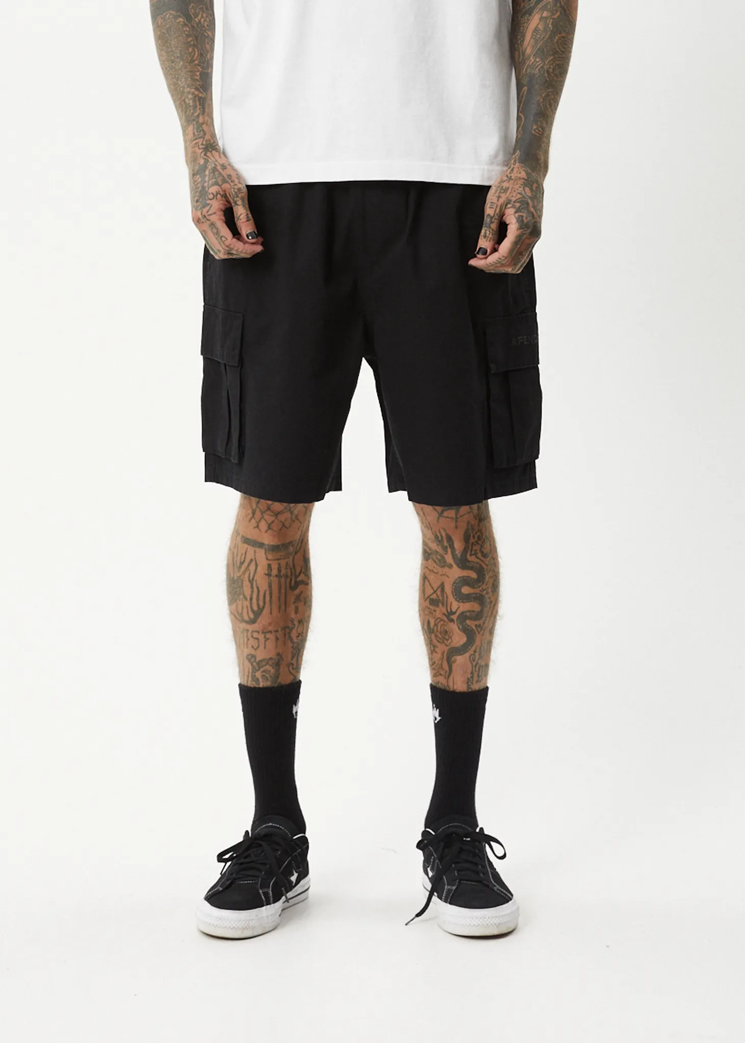 AFENDS Mens Bound - Cargo Short 20 Inch - Black