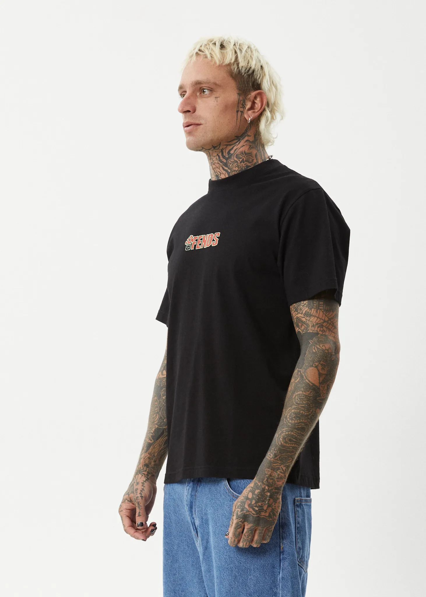 AFENDS Mens Dosed - Retro Fit Tee - Black