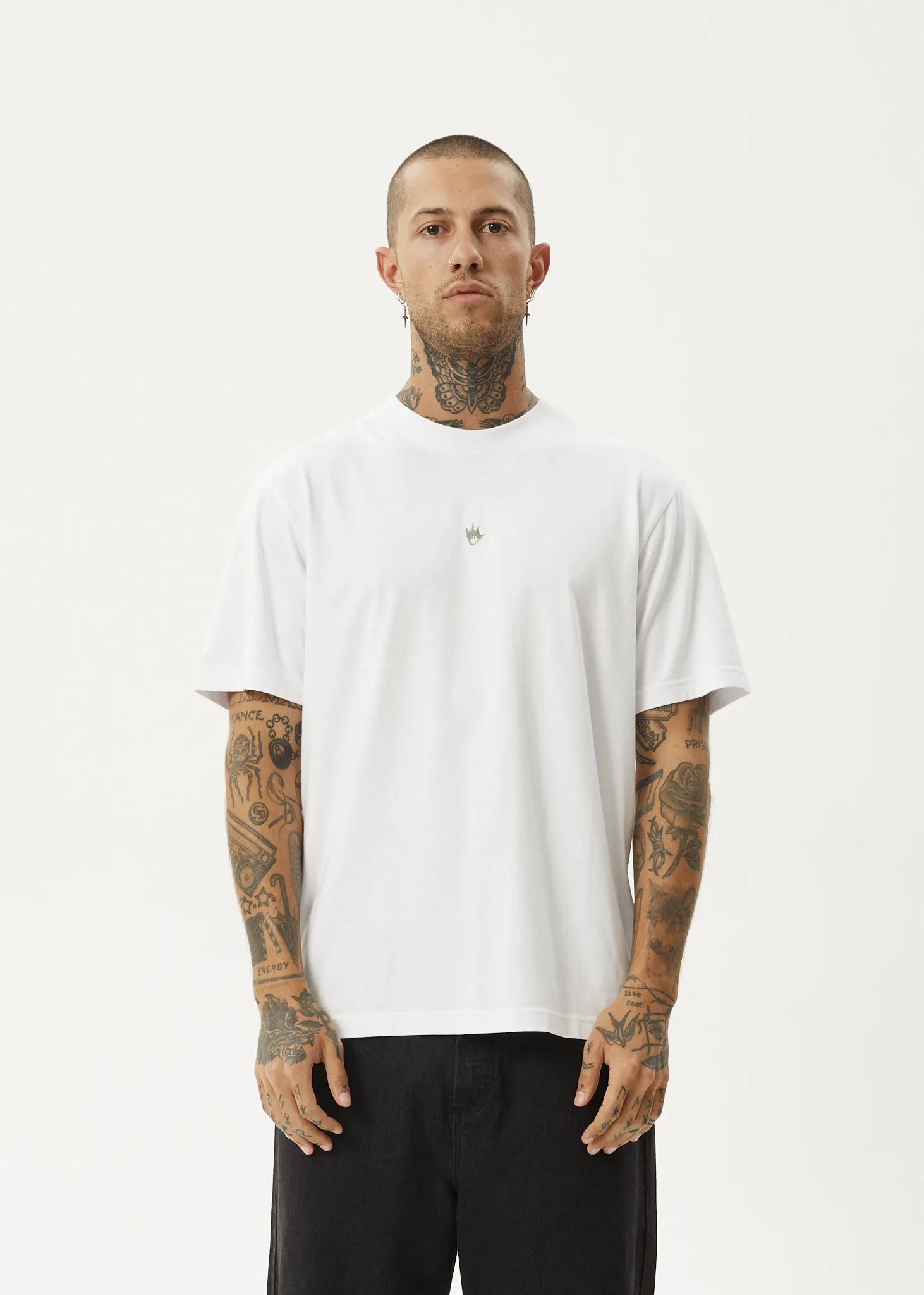 AFENDS Mens Flame - Retro Fit Tee - White