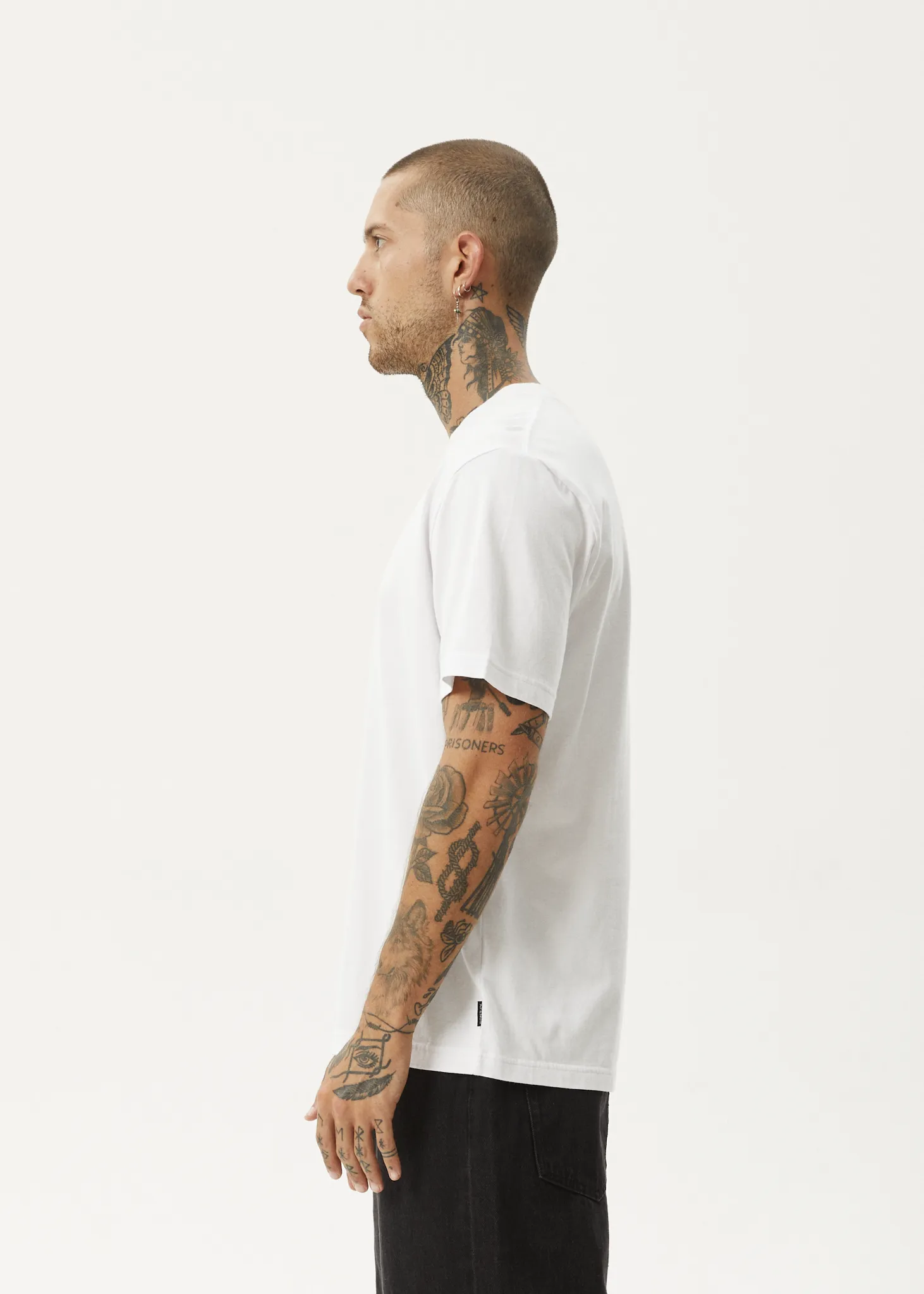 AFENDS Mens Flame - Retro Fit Tee - White