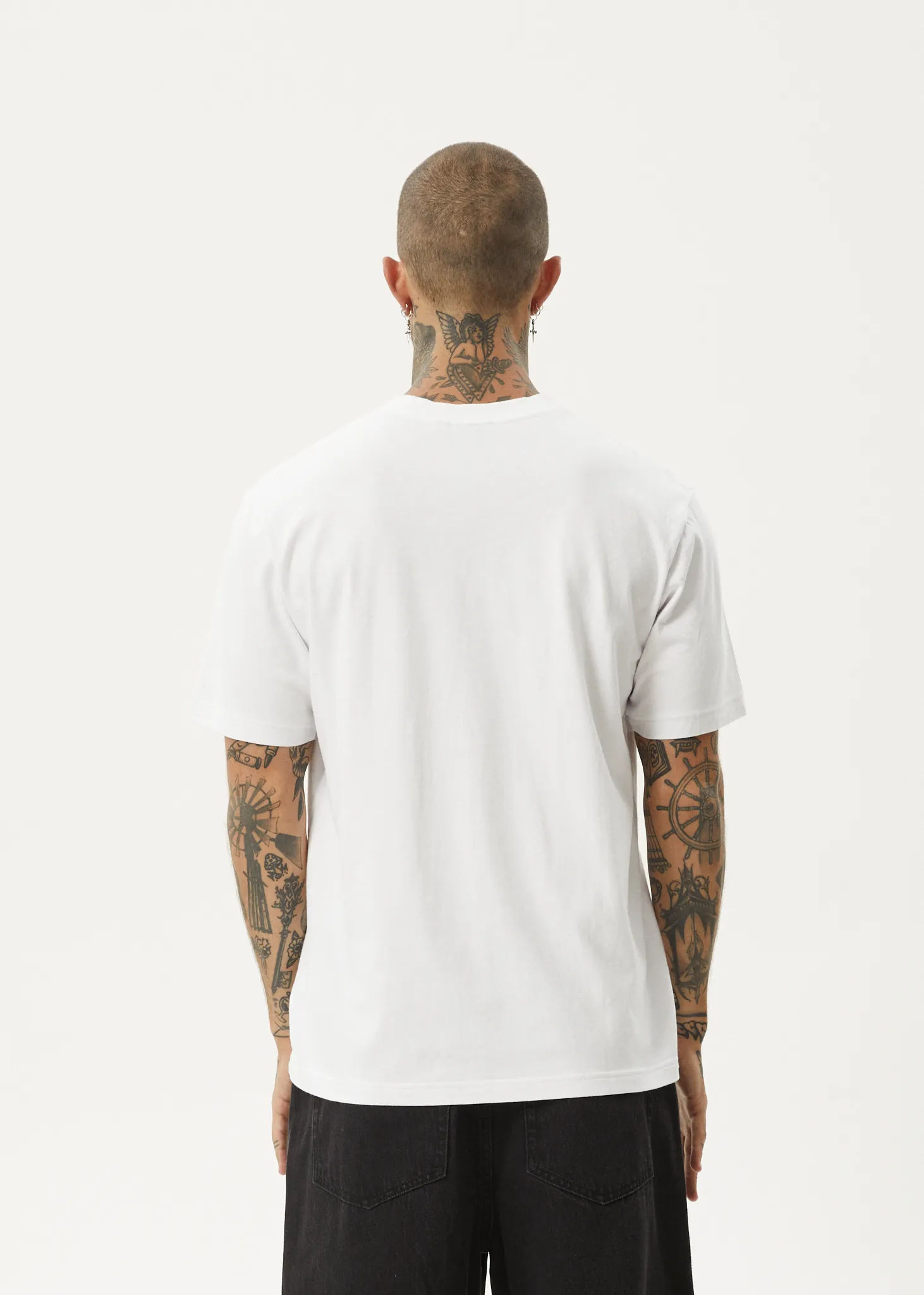 AFENDS Mens Flame - Retro Fit Tee - White