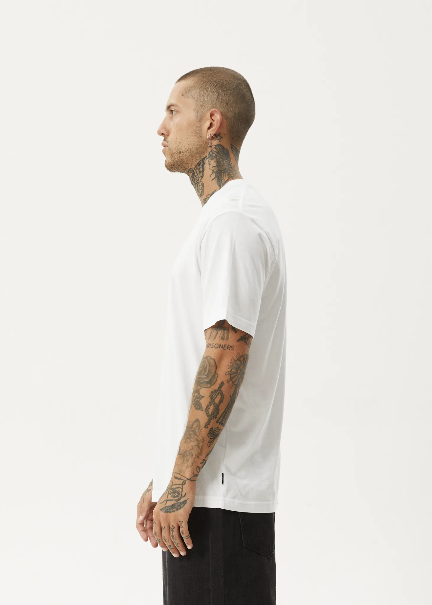 AFENDS Mens Flatline - Retro Fit Tee - White