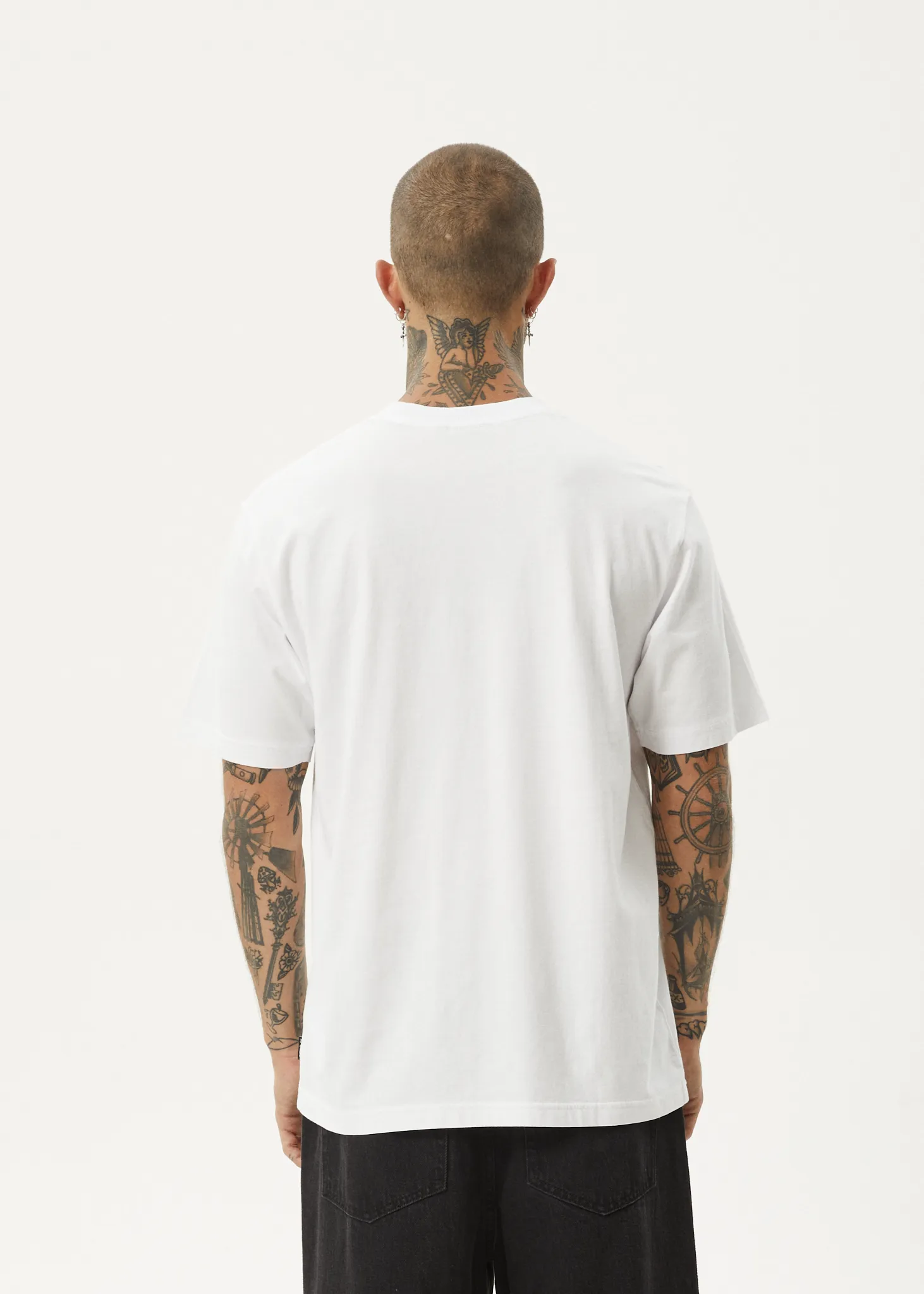 AFENDS Mens Flatline - Retro Fit Tee - White