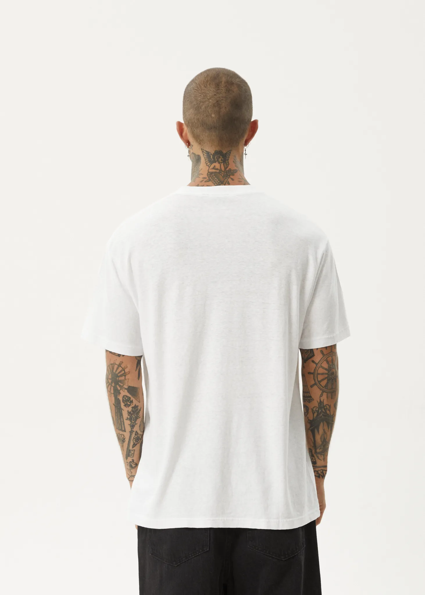 AFENDS Mens Staple - Boxy Fit Tee - White / Black