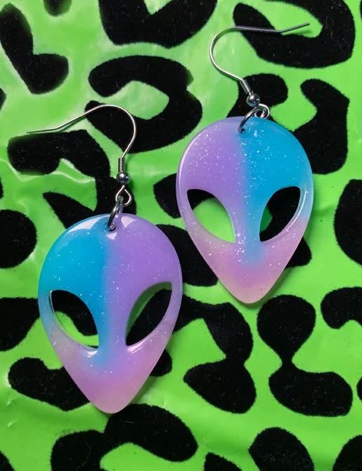 ALIEN EARRINGS - PINK/BLUE