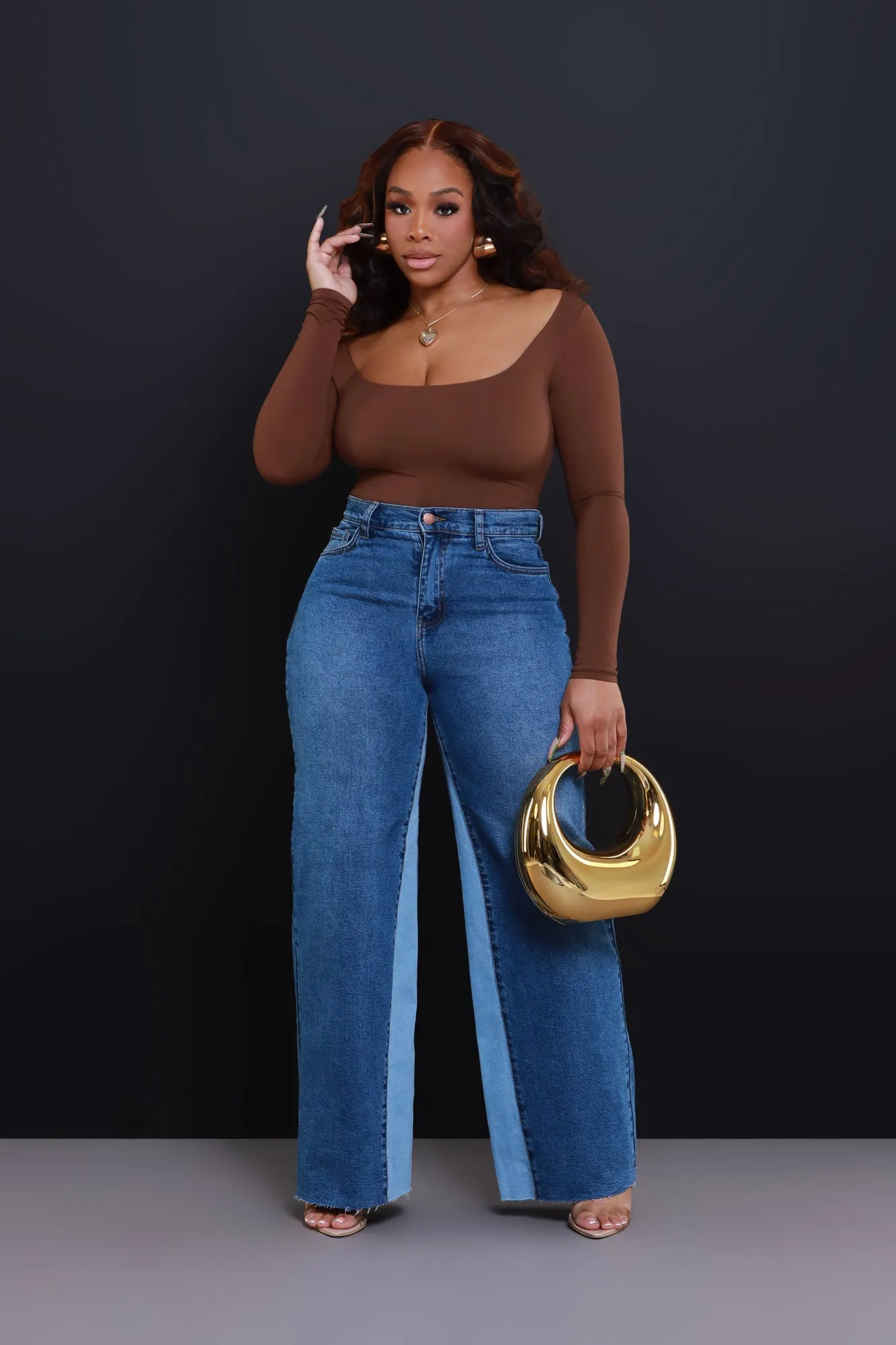 Almost There High Rise Wide Leg Jeans - Medium Wash