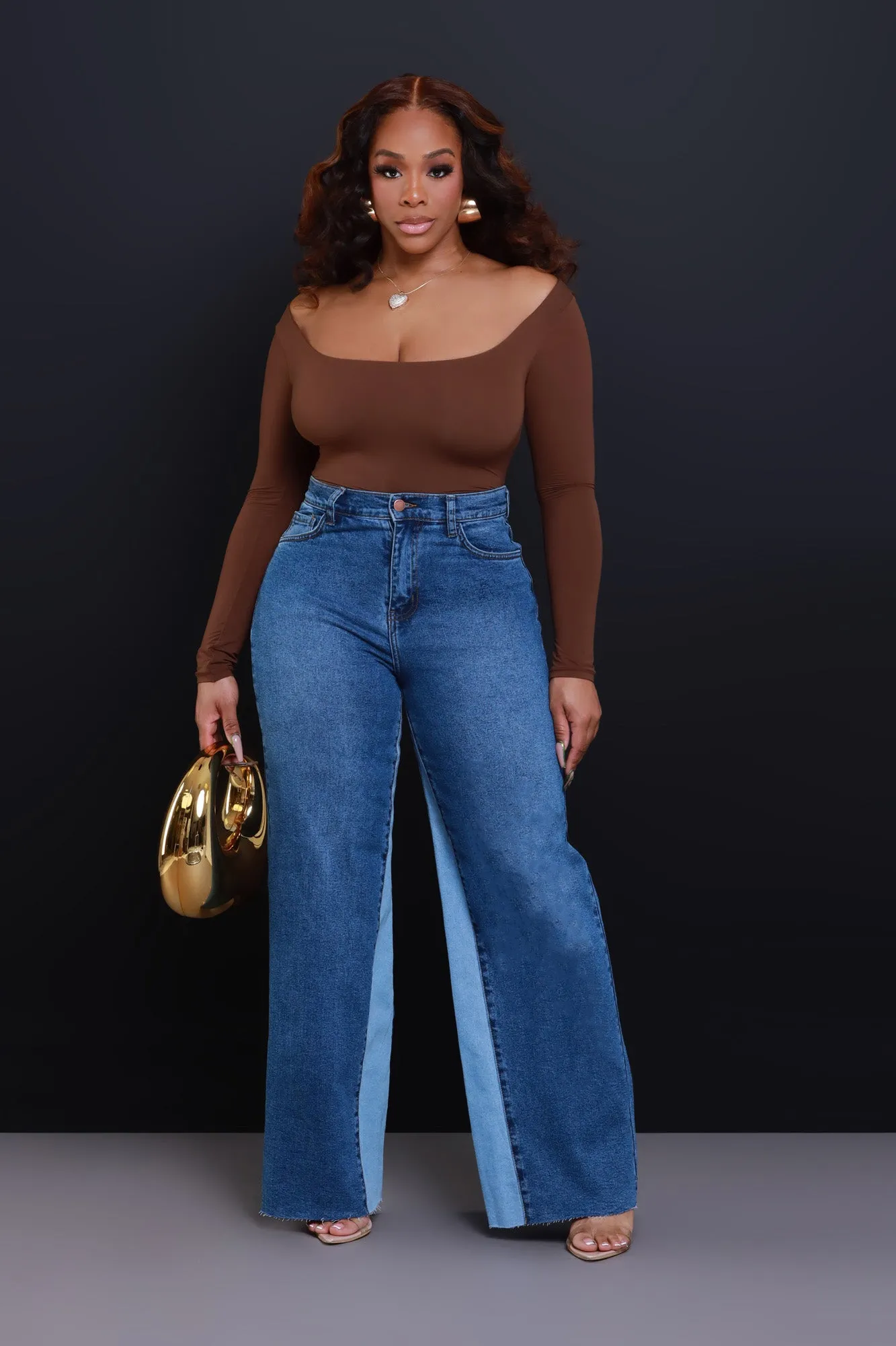 Almost There High Rise Wide Leg Jeans - Medium Wash