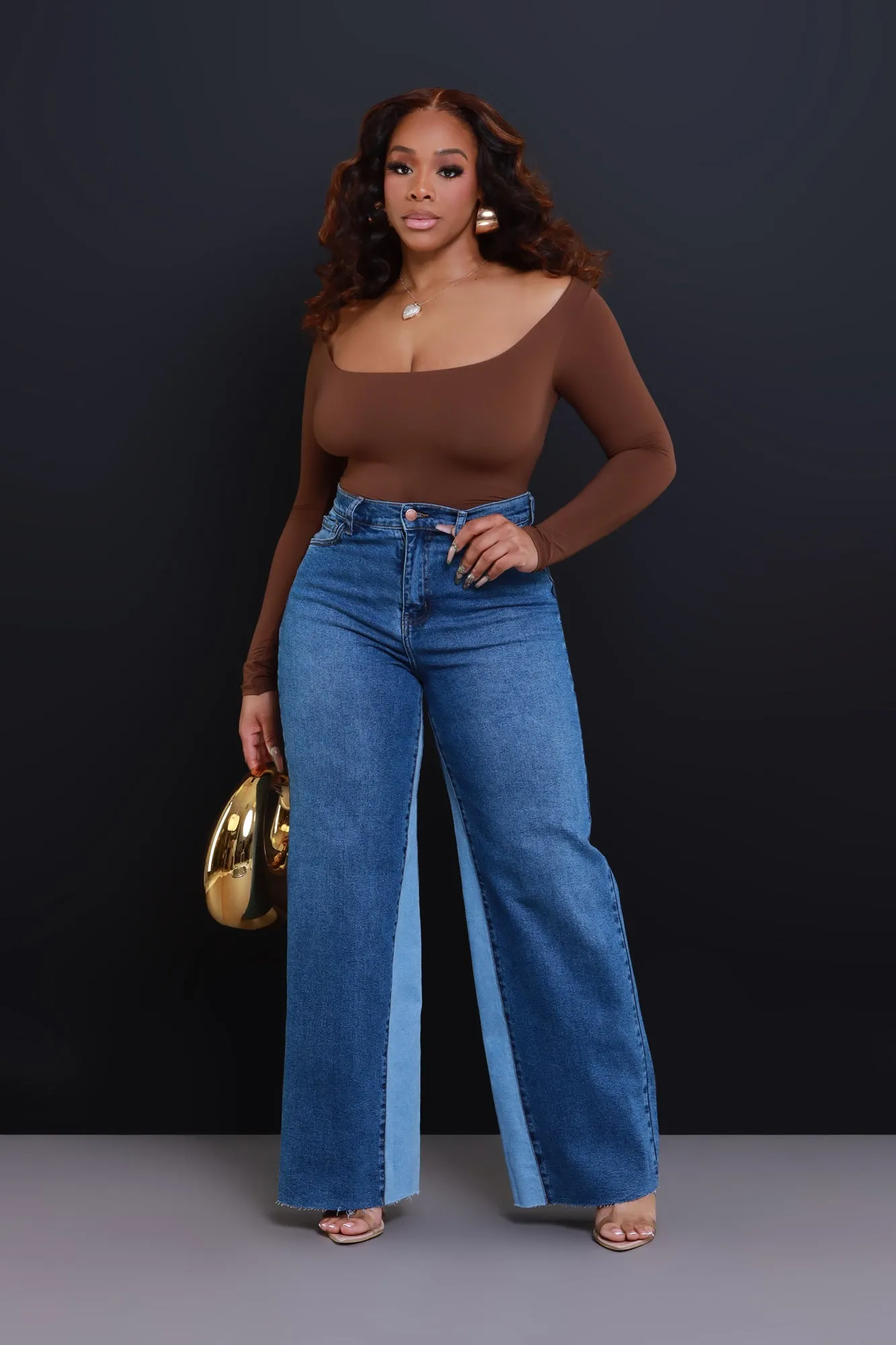 Almost There High Rise Wide Leg Jeans - Medium Wash