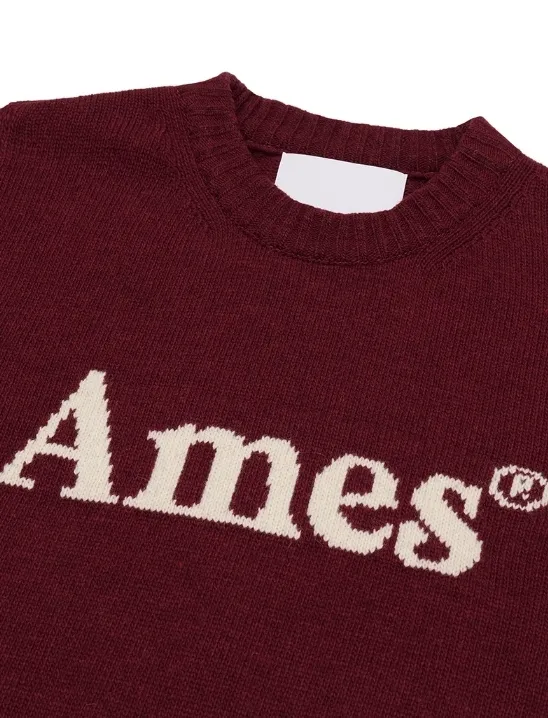 AMES-WORLDWIDE  |Casual Style Unisex Wool Street Style Long Sleeves Plain