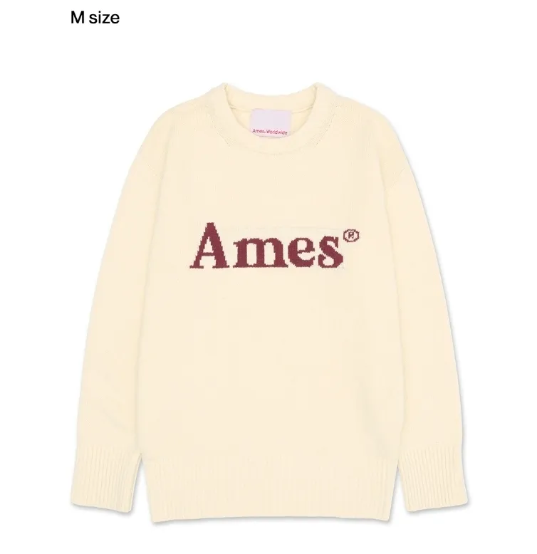 AMES-WORLDWIDE  |Casual Style Unisex Wool Street Style Long Sleeves Plain