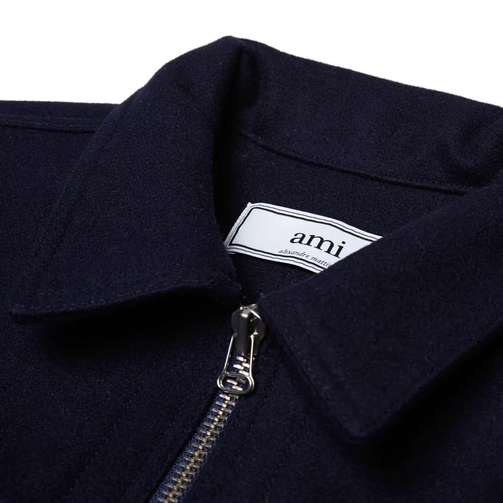 AMI Melton Wool JacketNavy