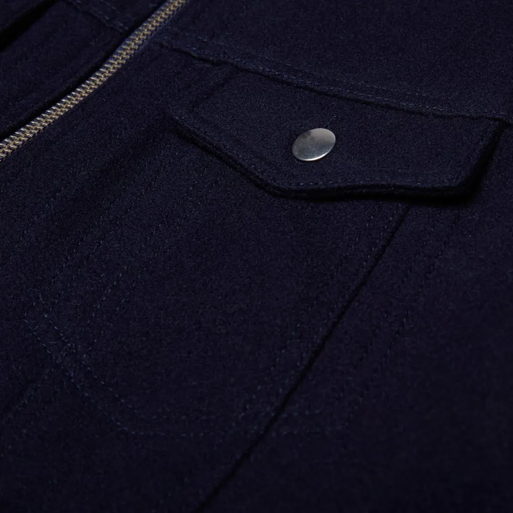 AMI Melton Wool JacketNavy