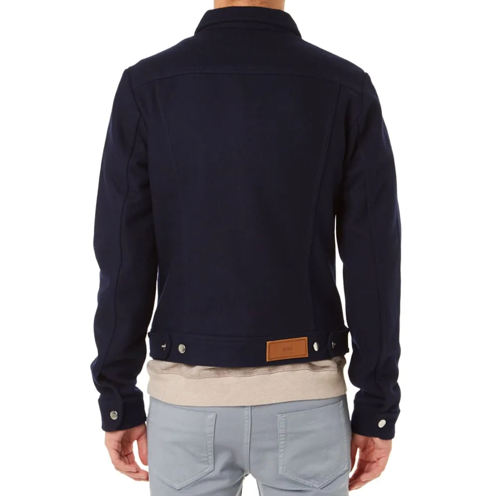 AMI Melton Wool JacketNavy