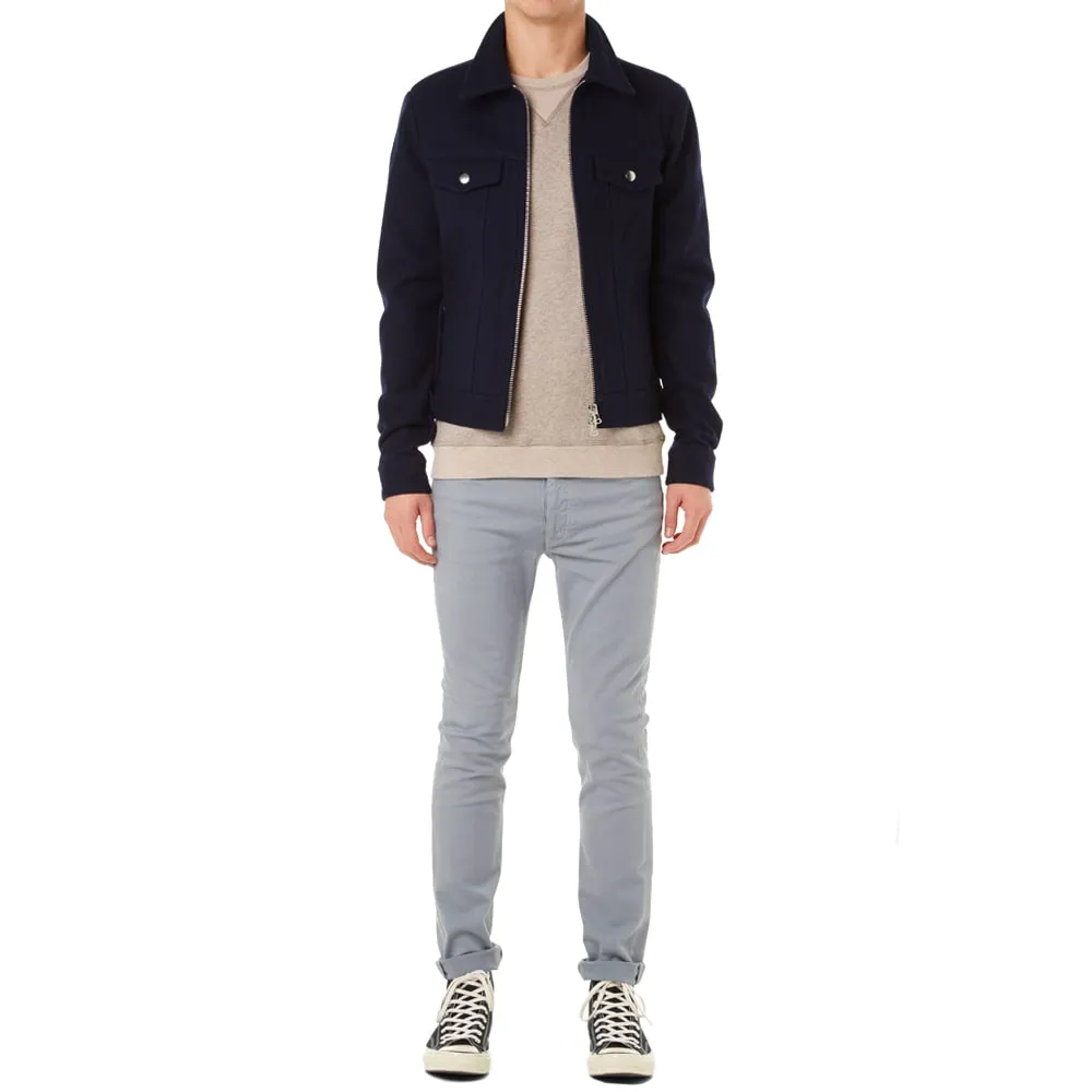 AMI Melton Wool JacketNavy