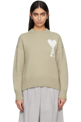 AMI PARIS  |Crew Neck Heart Casual Style Wool Street Style Long Sleeves