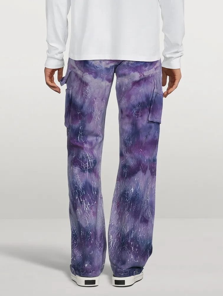 AMIRI Cracked Tie Dye Straight-Leg Carpenter Jeans