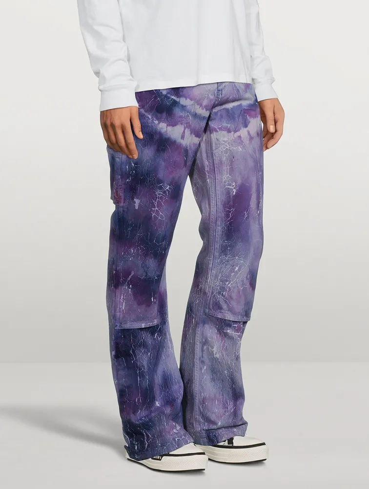 AMIRI Cracked Tie Dye Straight-Leg Carpenter Jeans