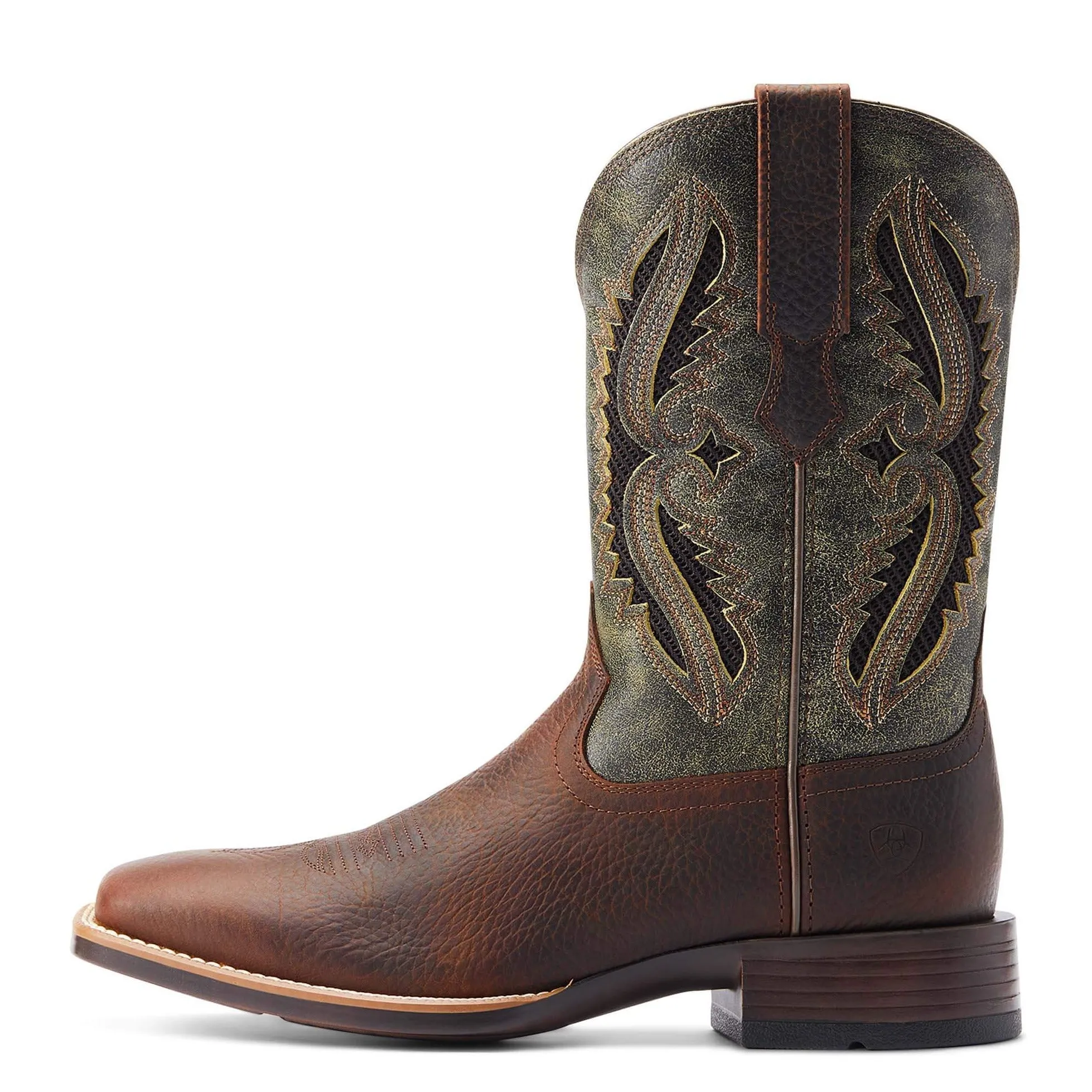 Ariat Men's Rowder VentTEK Western Boot-Rowdy Rust/Forest Green