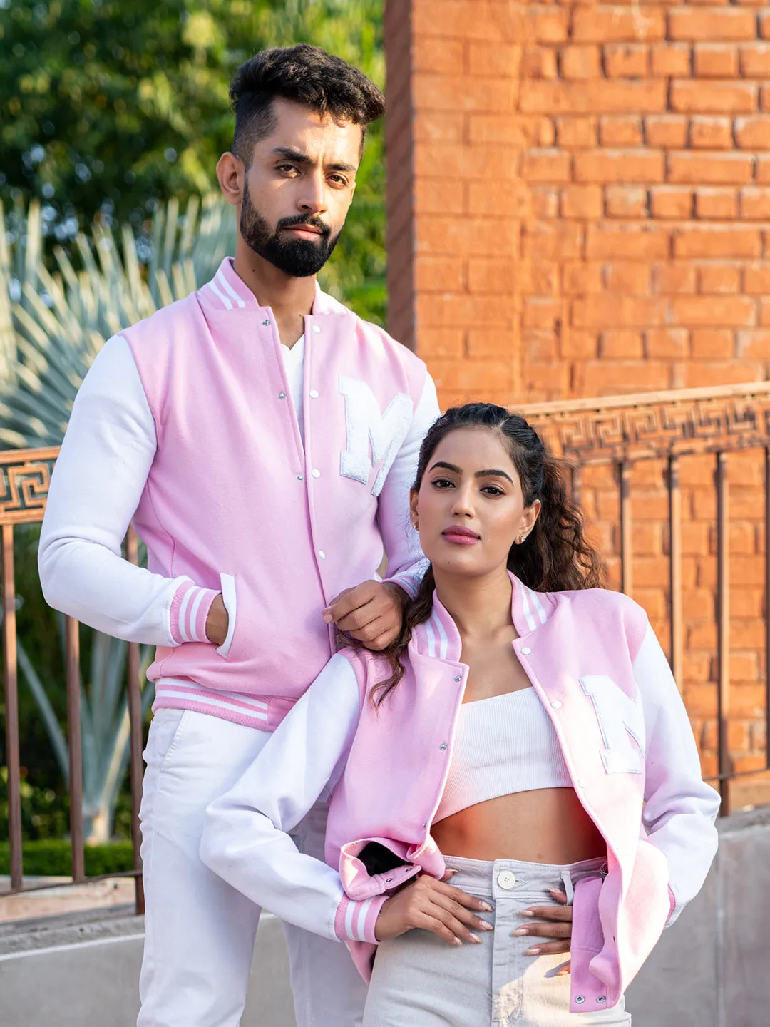 Baby Pink M Varsity Jacket (Unisex)