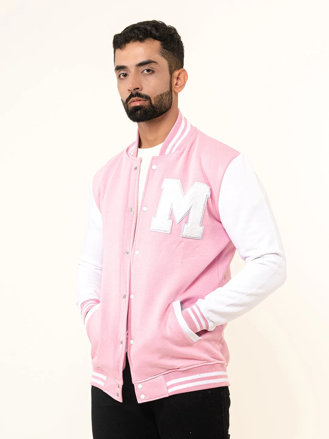 Baby Pink M Varsity Jacket (Unisex)