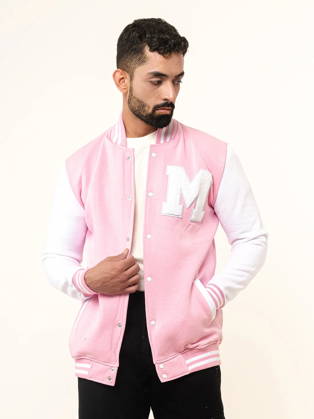 Baby Pink M Varsity Jacket (Unisex)