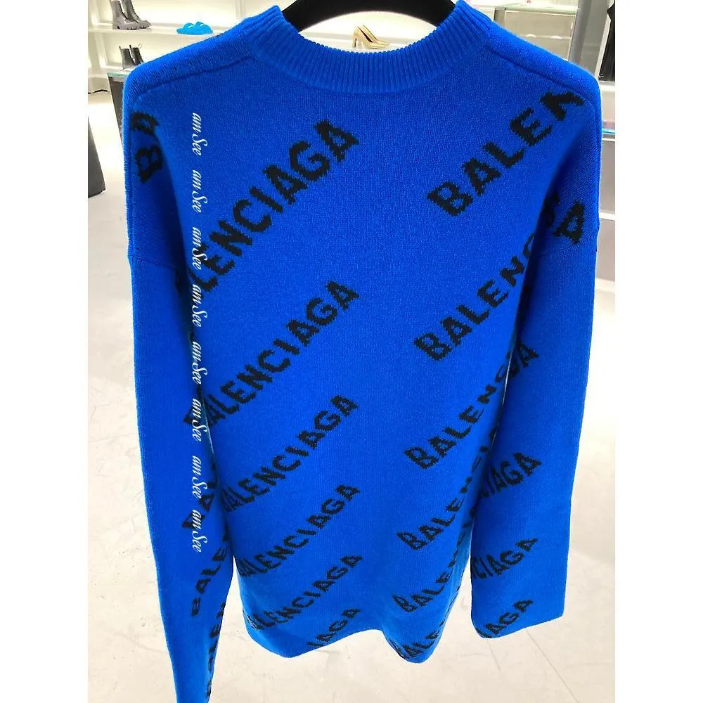 BALENCIAGA  |Crew Neck Casual Style Unisex Wool Street Style Long Sleeves