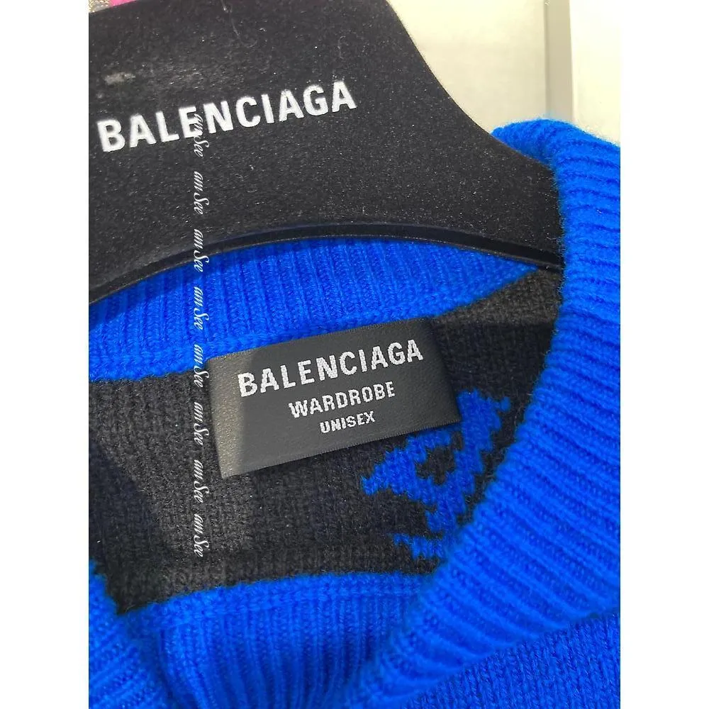 BALENCIAGA  |Crew Neck Casual Style Unisex Wool Street Style Long Sleeves