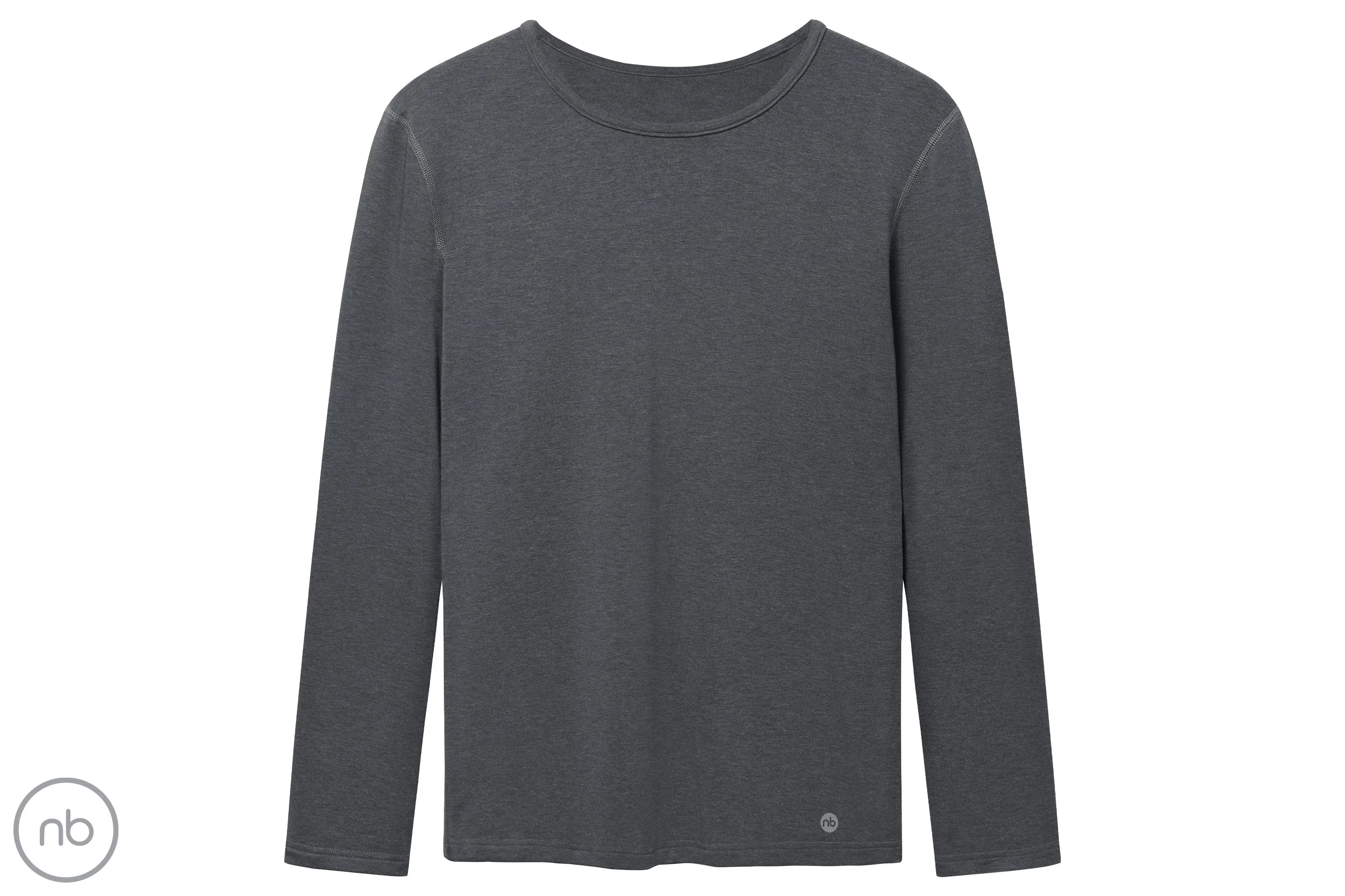 Basics Men's Winter Long Sleeve Top (Bamboo Tanboocel) - Charcoal