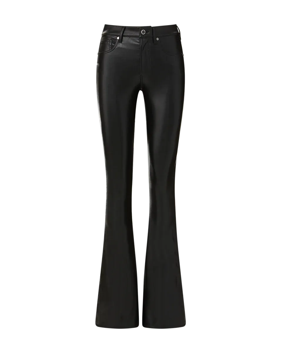 Beverly Vegan Leather Skinny-Flare Pant - Black