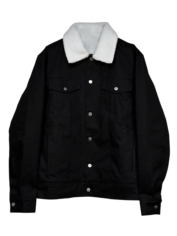 Black Denim Shearling Jacket