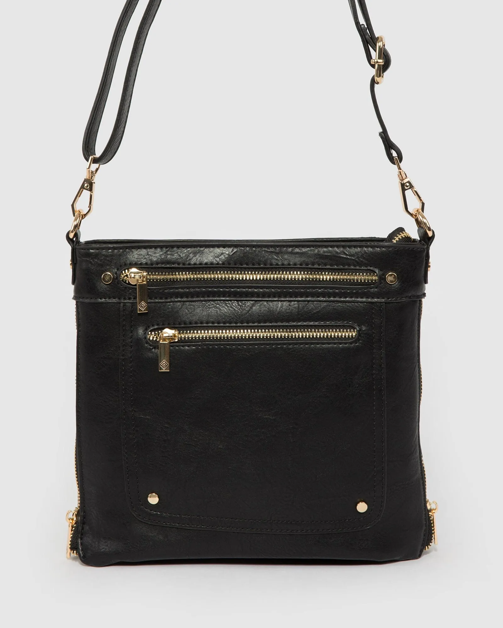 Black Penelope Zip Crossbody Bag