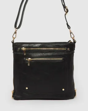 Black Penelope Zip Crossbody Bag