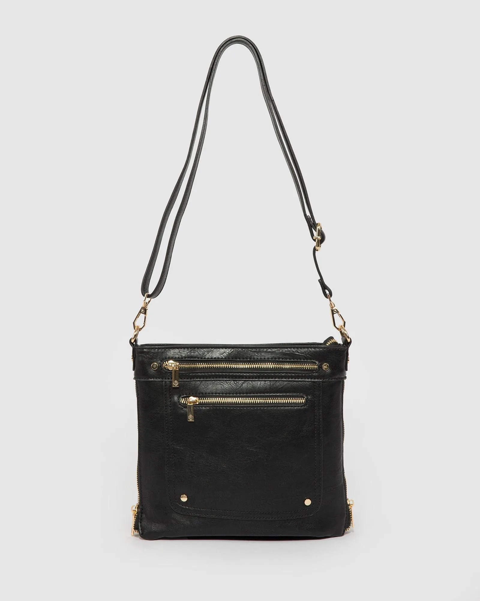 Black Penelope Zip Crossbody Bag