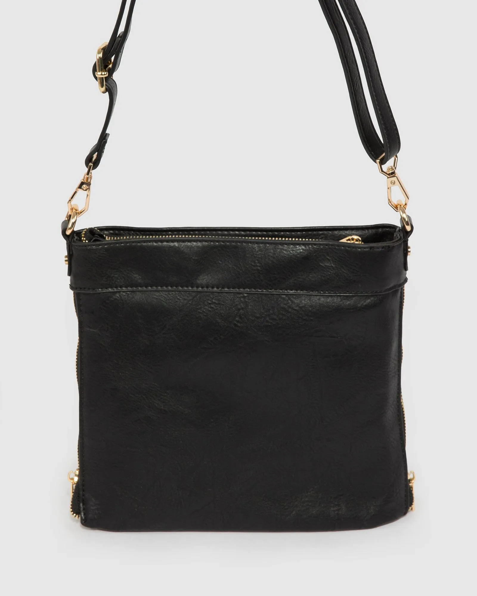 Black Penelope Zip Crossbody Bag