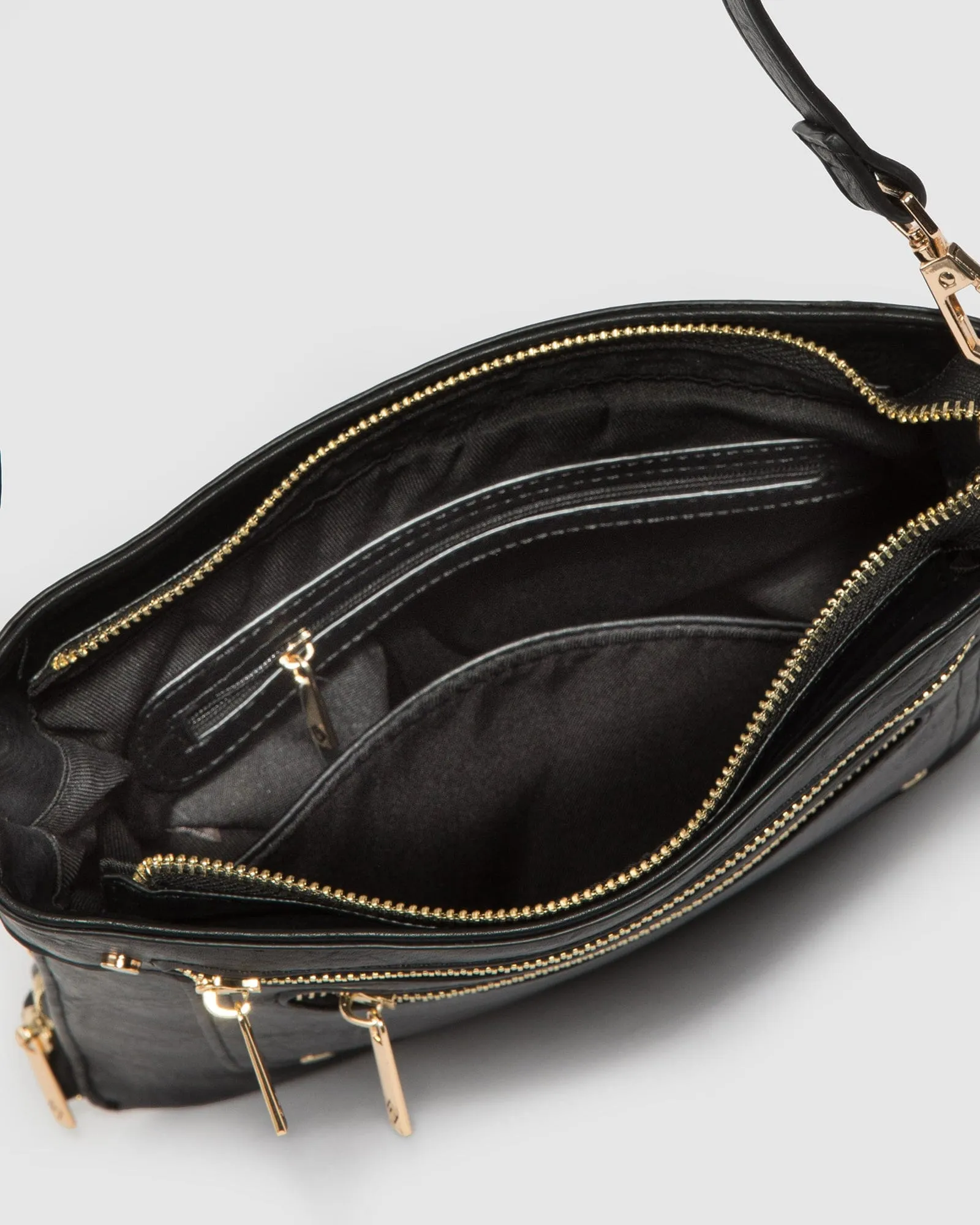 Black Penelope Zip Crossbody Bag