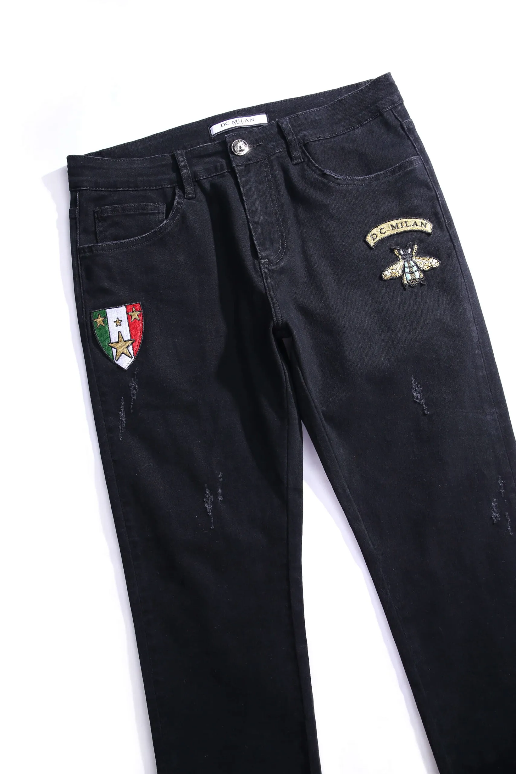 Black Slim-fit Jeans with 2 logos