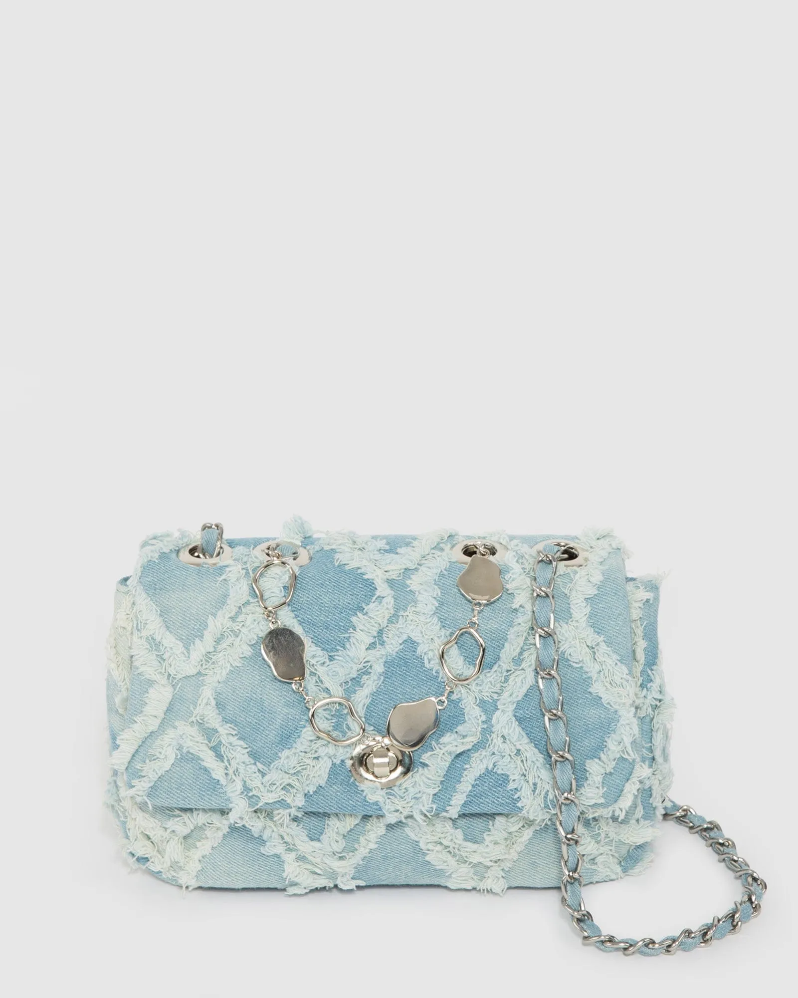 Blue Gianna Chambray Crossbody Bag